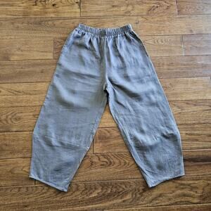 Lintico Linen Wide Leg Tapered Pants Women's Size S High Waisted Boho Beach